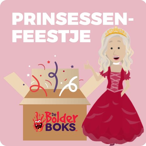 Prinsessenfeestje themakist verhuur Bella en de Draak verkleedkist De Bolderboks